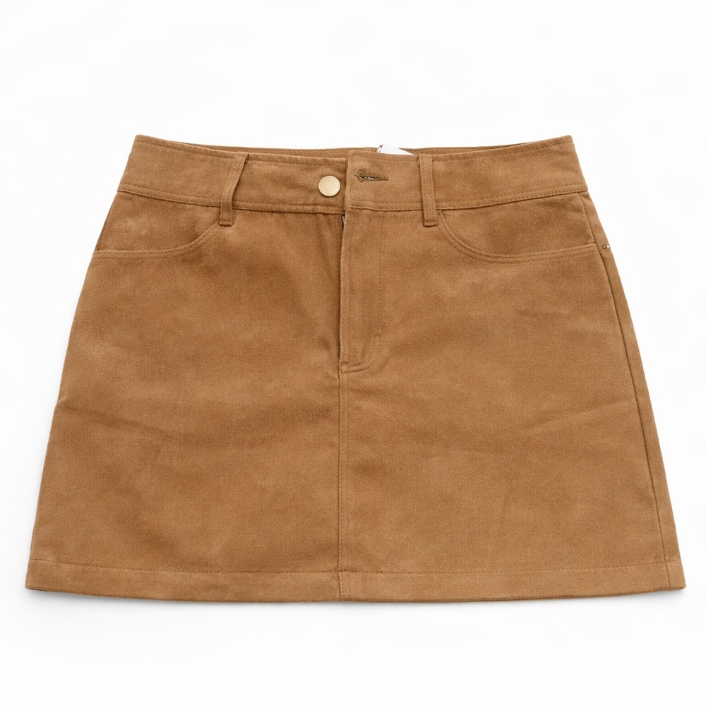 NWT 🔺H&M Camel tan Mini Skirt suede
